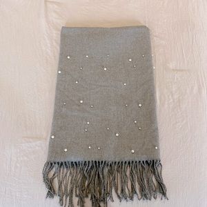 Pearl-detailed Pashmina Scarf- LOFT